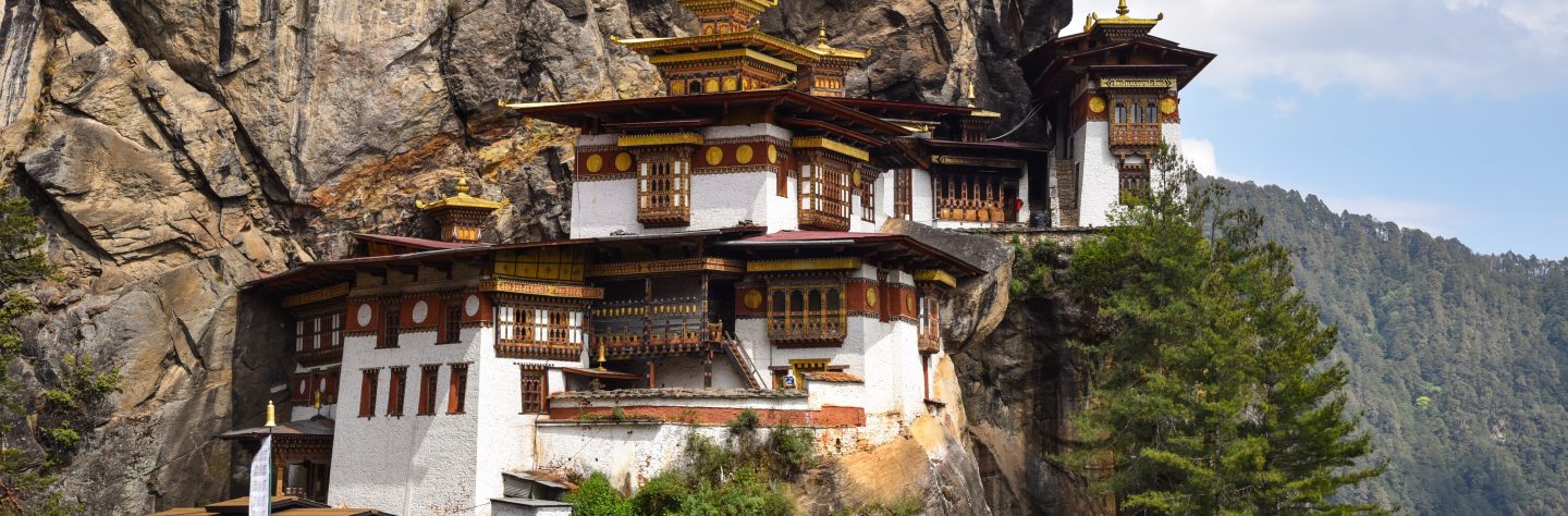 A mountain view of the tiger monastery in Bhutan